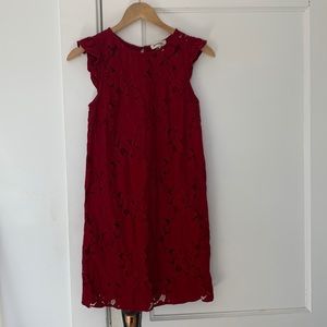 Red lace monteau dress
